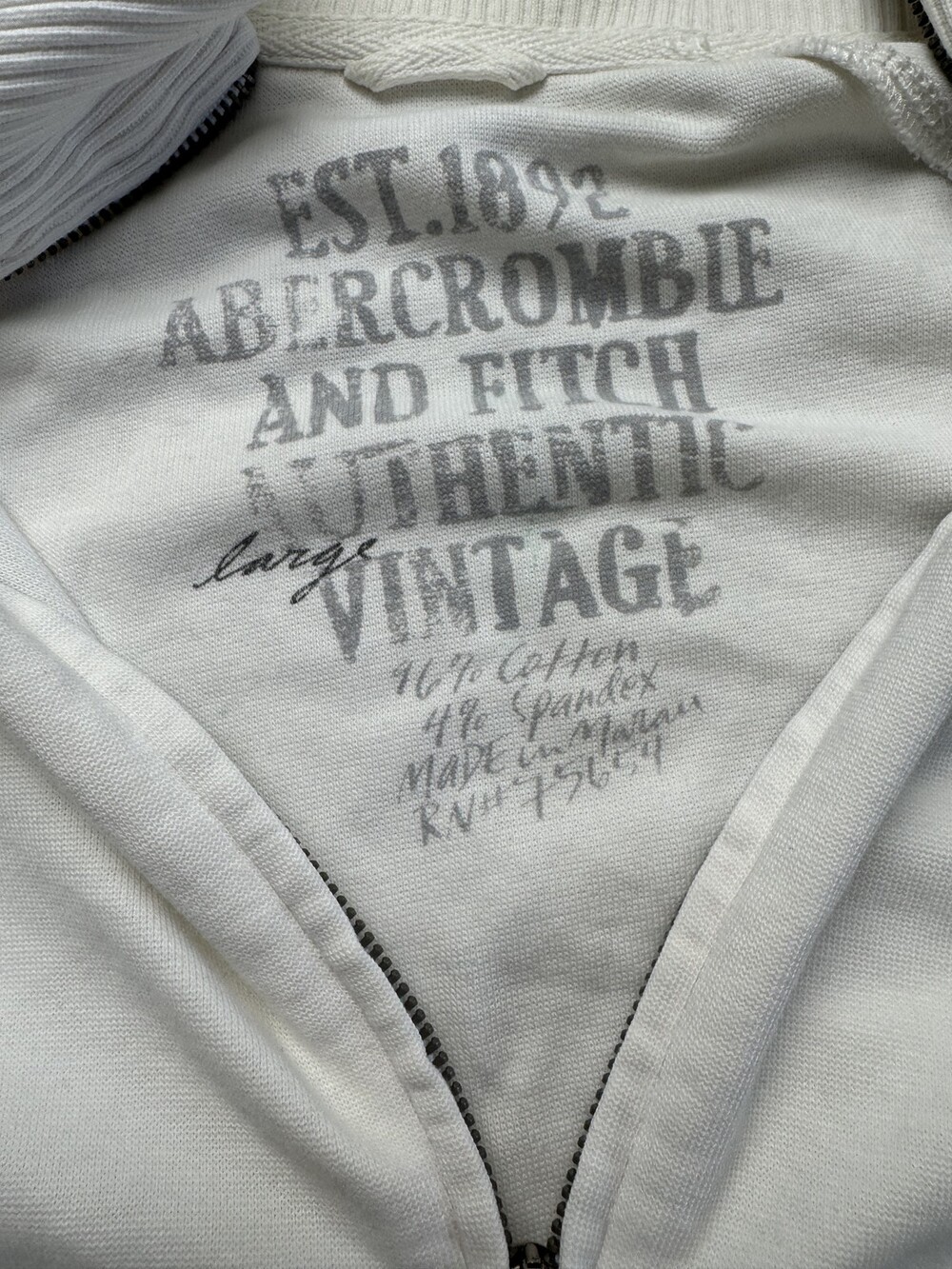 Abercrombie & Fitch Jacket Womens Large White Full Zip Mock Neck Stretch Casual - Picture 3 of 10